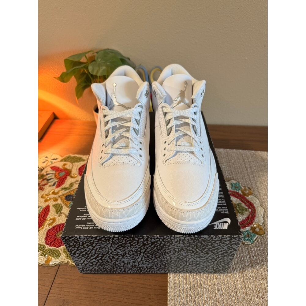 Jordan 3 Retro Pure Money 2025 White Metallic Silver Craft Ivory CT8532 111 - Picture 3 of 9